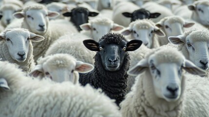 The Black Sheep In The Herd Of White Sheep 