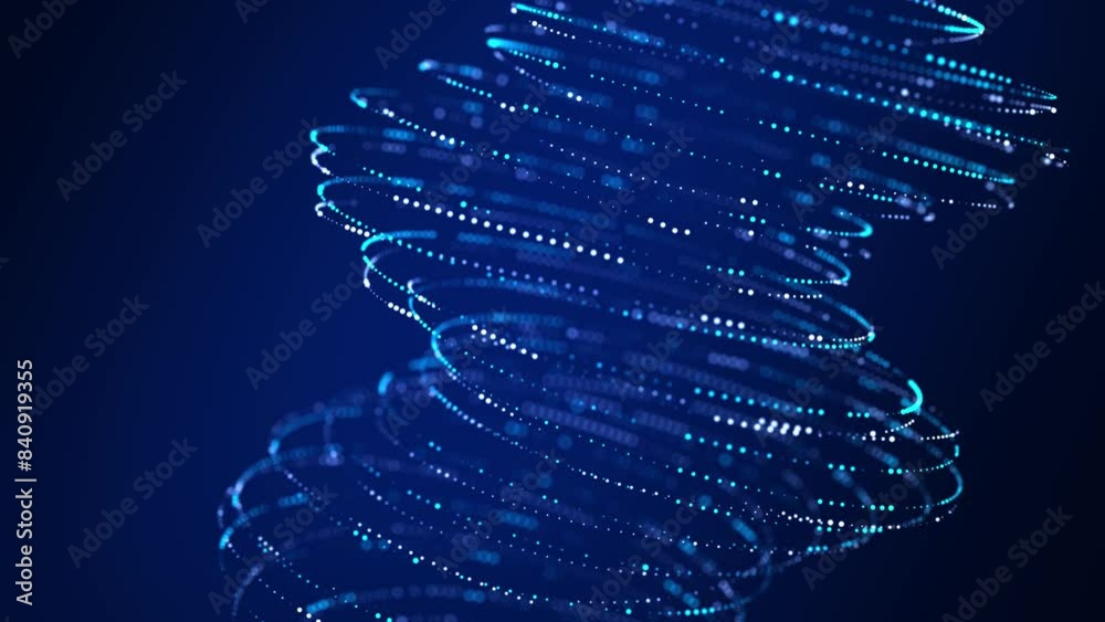 Aufkleber network connection structure. abstract twisted form with dots and lines. technology grid background.