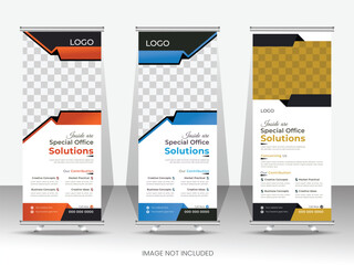 corporate  colorful business rollup banner  template . Business Banner Layout standee banner design. 