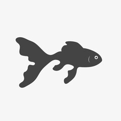 Goldfishicon. Aquarium fish silhuette, home pet. Vector illustration