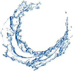 Water splash png blue illustration transparent background design element blank art template