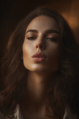 mujer labios sensuales en la penumbra