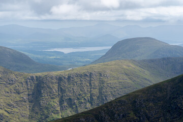 Panoramic view from Devils Ladder, one of most difficult trails, that is leading to highest Irish...