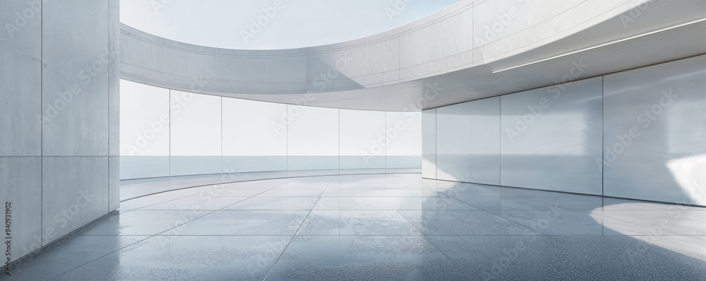 Wall mural empty minimal abstract architecture building interior or exterior concrete design open space floor c