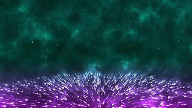 Light blue galaxy particle background, seamless loop. 4k video