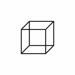 3d cube lines isometric icon