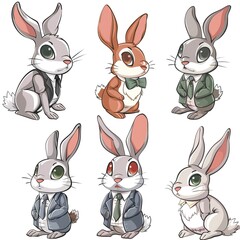 Obraz premium Rabbits Preppy