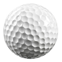 Close-up image of a white golf ball with detailed dimples, isolated on a white background. Perfect for sports and golfing-related graphics. transparent background