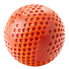 3D render of an orange ball with a hexagonal pattern, creating a futuristic look, isolated on a white background. Ideal for technology designs. transparent background