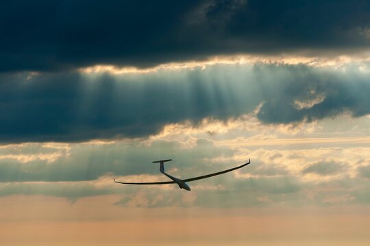 Glider about to land, Germany, Europe