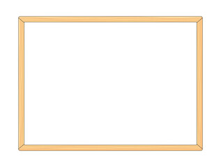 Thin wooden frame with a white blank canvas board vector