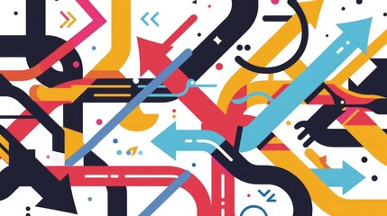 Infographics featuring arrow designs intertwined with endless signs