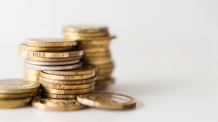 Financial Investment and Savings Concept with Stacks of Coins and Growing Economy. Strategic Money Management for Personal Finance and Economic Growth. Secure Your Future with Smart Financial Planning