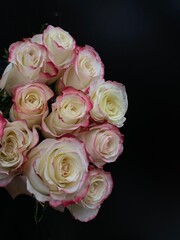 bouquet of white pink roses