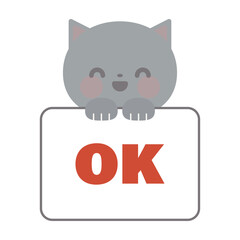 Obraz premium ネコとフレームのイラスト