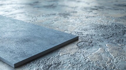 single exercise mat in the upperleft third on a light gray background