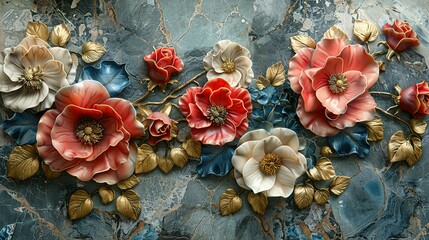 Nature's Grace: Marble Background Wall Art