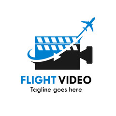Flight video design logo template illustration