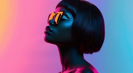 Fototapeta premium A woman with a short haircut, Bob hairstyle