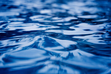 A image of blue ocean waves featuring a water surface in detail