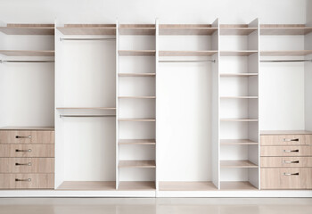 View of empty wardrobe in dressing room