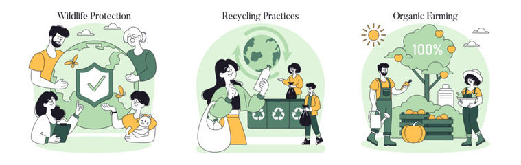 Eco Friendly Lifestyle. Flat Vector Illustration