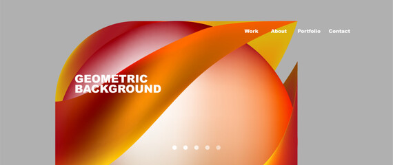 Web page design with geometric elements - circle and wave. Techno art concept. Vector Illustration For Wallpaper, Banner, Background, Card, Book Illustration, landing page