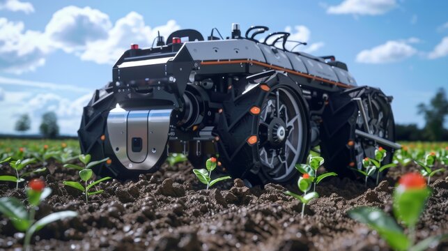 The autonomous seeders are equipped with sensors and cameras to detect soil conditions and optimize planting.