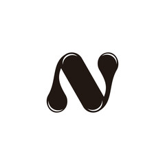 letter n black oil liquid logo vector