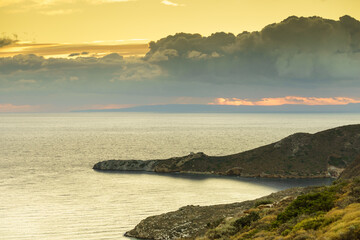 Naklejka premium Greek coastline on Peloponnese, Mani Peninsula