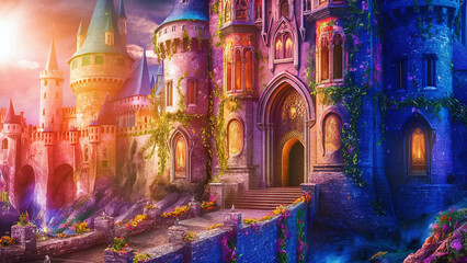 Obraz premium fantasy dreamy stone medieval castle
