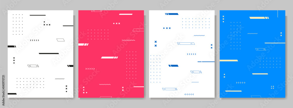 Canvas Prints vector illustration. neo memphis pattern banner set. lines and geometric elements flow. vibrant colo