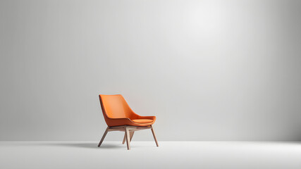 Background in pastel tones with minimal furniture in front of it, text space. Generative AI