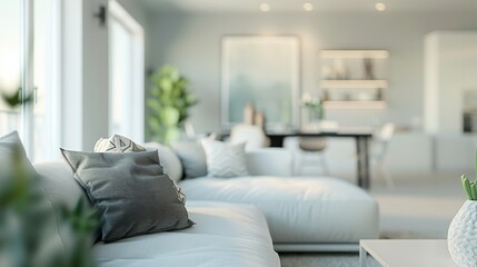 Modern Living Room Interior Design, Generative AI