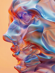Obraz premium Abstract Swirling Face Profile