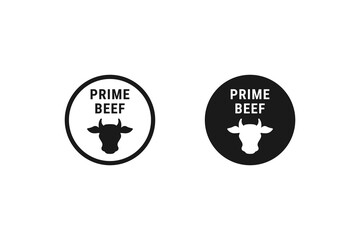 Prime beef stamp or label vector isolated in flat style. Best prime beef stamp for product packaging design element. Elegant prime beef label for packaging design element.