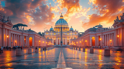 Fototapeta premium Capture the grandeur of Rome, Italy created with Generative AI technology