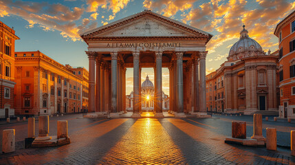 Capture the grandeur of Rome, Italy created with Generative AI technology