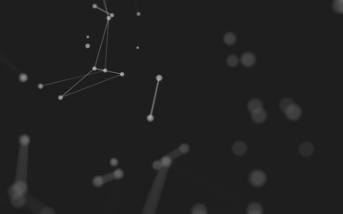 Abstract background. Molecules technology with polygonal shapes, connecting dots and lines. Connection structure. Big data visualization.