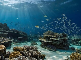Naklejka premium coral reef in sea