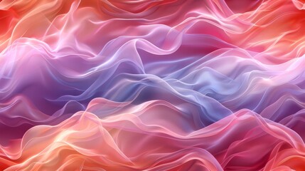 Obraz premium Mesmerizing abstract waves of red, orange, blue, and purple form a dynamic and soothing visual flow with vibrant colors. The design is decorative and modern. Seamless pattern