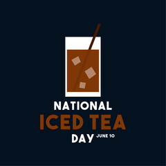 Vector Illustration of Iced Tea Day. June 10. Poster, banner, card, background.