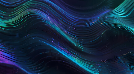 Abstract Blue Holographic Wave Background