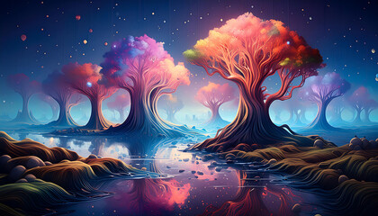 Obraz premium tree in the night