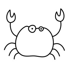 Outline Crab Hand drawn Doodle Vector 