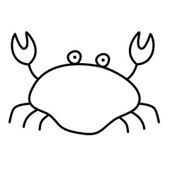 Outline Crab Hand drawn Doodle Vector 