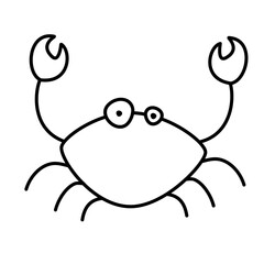 Outline Crab Hand drawn Doodle Vector 
