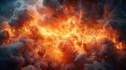 Fototapeta premium explosion for under someones name on a poster created with Generative AI technology