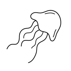 Jellyfish outline icon vector 