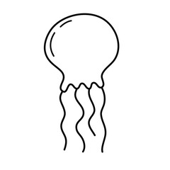 Jellyfish outline icon vector 